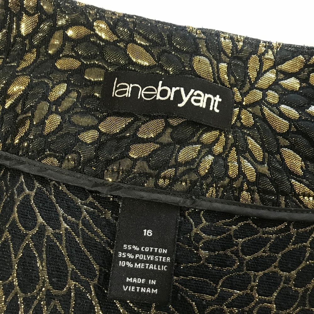 Lane Bryant Gold Lamé Floral Burst Jacquard Skirt - Picture 6 of 8